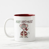 Merry Christ-Mouse-T - Shirt und Geschenke Zweifarbige Tasse (Links)
