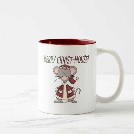Merry Christ-Mouse-T - Shirt und Geschenke Zweifarbige Tasse (Rechts)