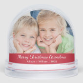 Merry Christams Grandma Foto Schneekugeln (Vorderseite)