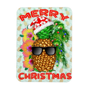 Merry Christams Pineaple Magnet