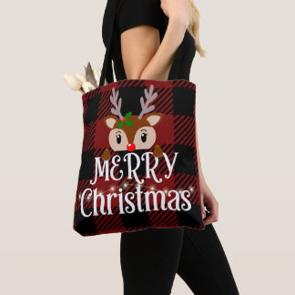 Merry Christams Reindeer Individuelle Name Tasche