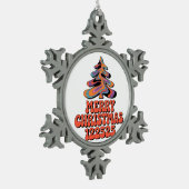 Merry Christmas 122525 Schneeflocken Zinn-Ornament (Links)
