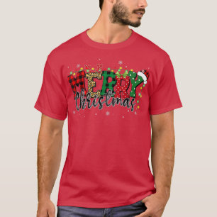 Merry Christmas 2022 Leopard Buffalo Red Plaid For T-Shirt