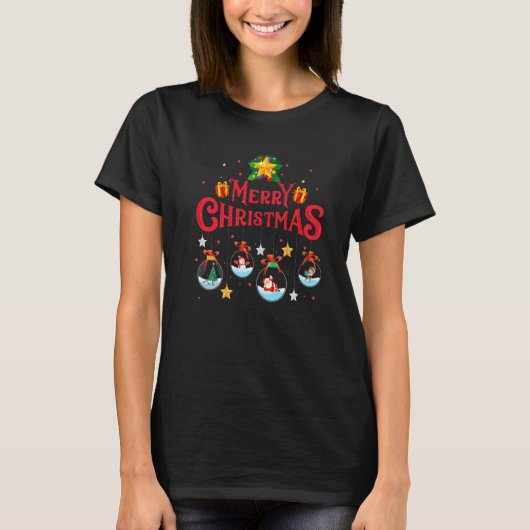 Merry Christmas 2022 Santa Tree Elf Snowman Matchi T-Shirt (Vorderseite)
