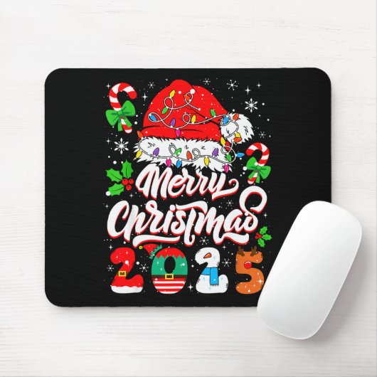 Merry Christmas 2025 Family Matching Pajamas Xmas Mousepad (Mit Mouse)