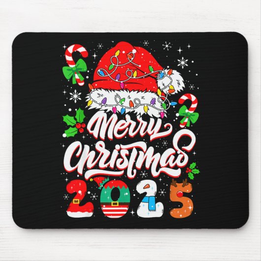 Merry Christmas 2025 Family Matching Pajamas Xmas Mousepad (Vorne)