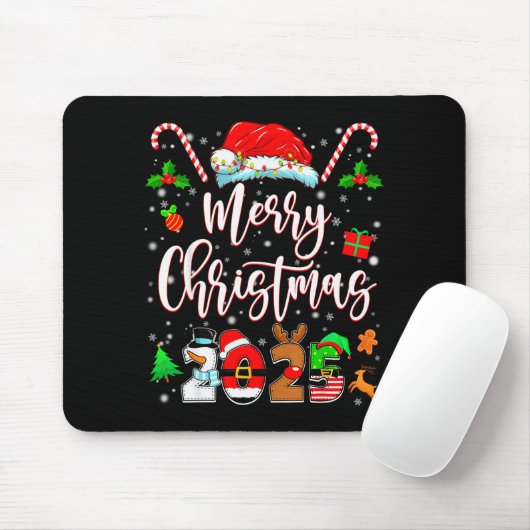 Merry Christmas 2025 Family Matching Pajamas Xmas Mousepad (Mit Mouse)