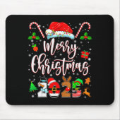 Merry Christmas 2025 Family Matching Pajamas Xmas Mousepad (Vorne)