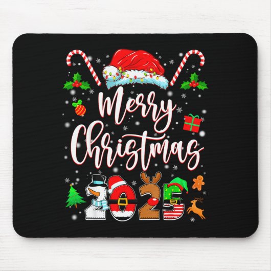 Merry Christmas 2025 Family Matching Pajamas Xmas  Mousepad (Vorne)