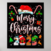 Merry Christmas 2025 Family Matching Pajamas Xmas Poster (Vorne)