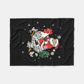 Merry Christmas 2025 Funny Santa Riding Chicken Ch Fleecedecke (Vorderseite (Horizontal))