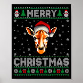 Merry Christmas 2025 Giraffe Santa Hat Ugly Xmas  Poster (Vorne)