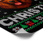 Merry Christmas 2025 Irish Setter Santa Hat Ugly X Poster (Ecke)
