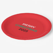 MERRY CHRISTMAS 2025 PAPER PLATES PAPPTELLER (Schrägansicht)