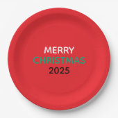 MERRY CHRISTMAS 2025 PAPER PLATES PAPPTELLER (Vorderseite)