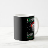 Merry Christmas 2025 Rat Santa Hat Ugly Xmas Kaffeetasse (VorderseiteRechts)