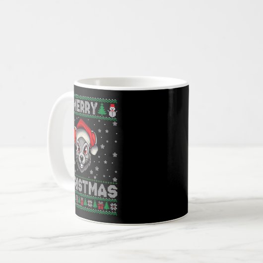 Merry Christmas 2025 Rat Santa Hat Ugly Xmas  Kaffeetasse (Vorderseite Links)