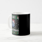 Merry Christmas 2025 Rhino Santa Hat Ugly Xmas Lon Kaffeetasse (Vorderseite Links)