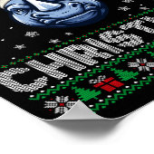 Merry Christmas 2025 Rhino Santa Hat Ugly Xmas Lon Poster (Ecke)