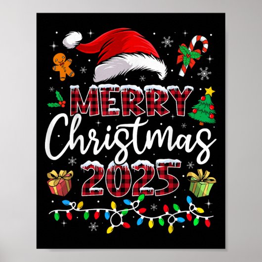 Merry Christmas 2025 Santa Elf Funny Family Matchi Poster (Vorne)