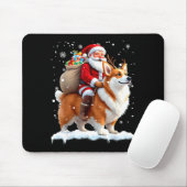Merry Christmas 2025 Santa Riding Corgi Dog Xmas  Mousepad (Mit Mouse)