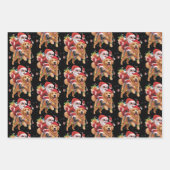 Merry Christmas 2025 Santa Riding Golden Retriever Geschenkpapier Set (Vorderseite)