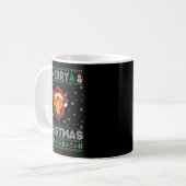 Merry Christmas 2025 Yak Santa Hat Ugly Xmas Kaffeetasse (Vorderseite Links)