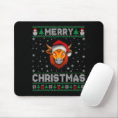 Merry Christmas 2025 Yak Santa Hat Ugly Xmas  Mousepad (Mit Mouse)