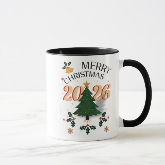 Merry Christmas 2026 Mug – Festive Holiday Coffee Tasse (Rechts)