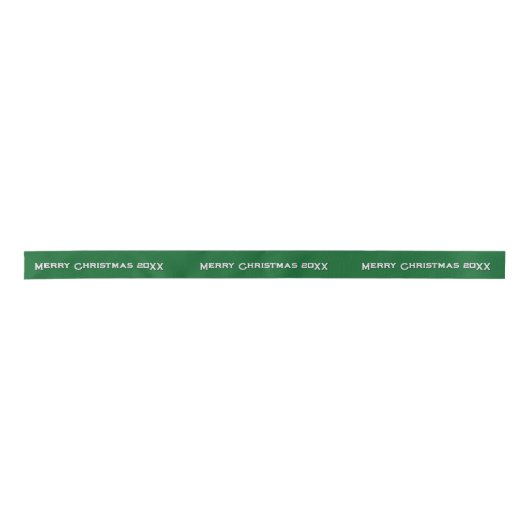 Merry Christmas 20XX Personalized Ribbon Green Satinband (Vorderseite)