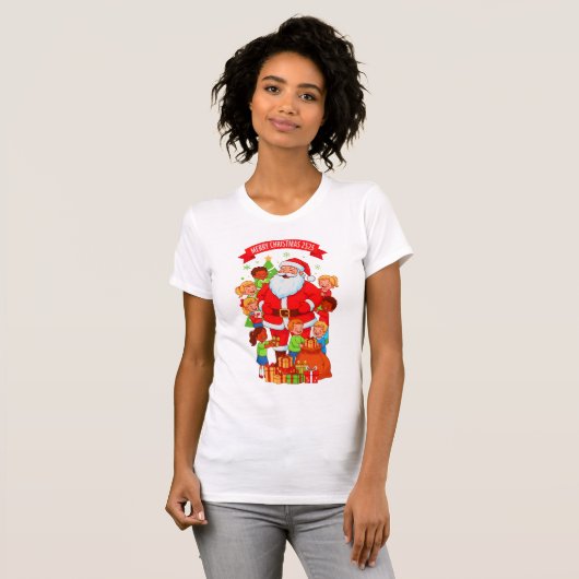 MERRY CHRISTMAS 2525 WOMENS BELLA+CANVAS SLIM FIT T-Shirt (Vorne ganz)