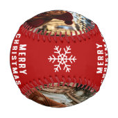 Merry Christmas 2 Photo Collage Keepsake Baseball (Rückseite)