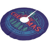 Merry Christmas 2 Polyester Weihnachtsbaumdecke (Schrägansicht)