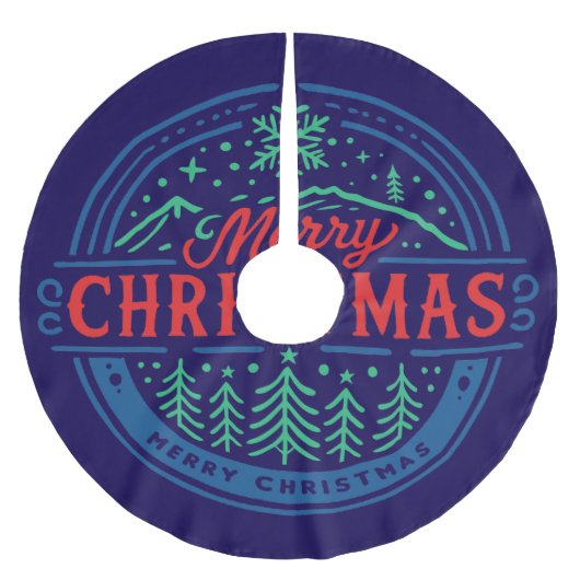 Merry Christmas 2 Polyester Weihnachtsbaumdecke (Vorderseite)