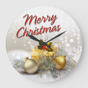 Merry Christmas 36 Wall Clock Große Wanduhr