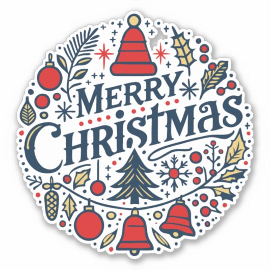 Merry Christmas 3 Aufkleber (Vorderseite)