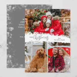 Merry Christmas 3 Photo Collage Feiertagskarte