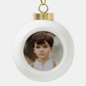 Merry Christmas 3 Photo Collage Gold Keramik Kugel-Ornament (Vorderseite)