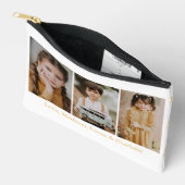 Merry Christmas 3 Photo Collage Gold Zubehörtasche (Offen)