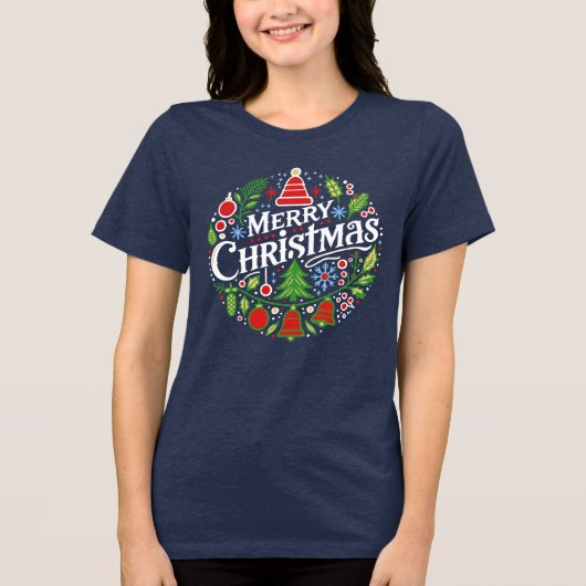 Merry Christmas 3 Tri-Blend Shirt (Vorderseite)