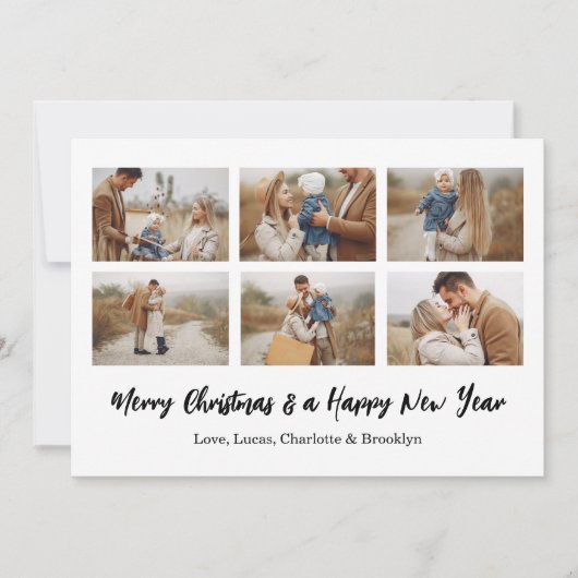 Merry Christmas 6 Photo Collage  Einladung (Vorderseite)