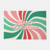 Merry Christmas 70s Peppermint Colors Sunburst Fußmatte (Vorderseite)