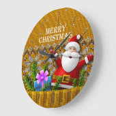 Merry Christmas 98 Image Options Wall Clocks Große Wanduhr (Winkel)
