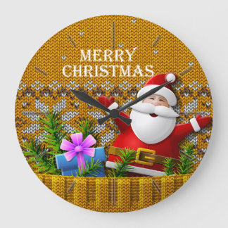 Merry Christmas 98 Image Options Wall Clocks Große Wanduhr