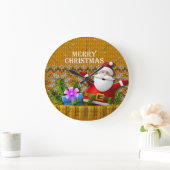 Merry Christmas 98 Image Options Wall Clocks Große Wanduhr (Zuhause)