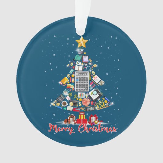 Merry Christmas Accountant Santa Xmas Tree CPA Acc Ornament (Vorderseite)