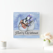 Merry Christmas Acrylic Wall Clock Quadratische Wanduhr (Zuhause)
