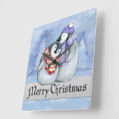 Merry Christmas Acrylic Wall Clock Quadratische Wanduhr (Winkel)