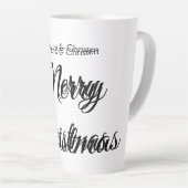 Merry Christmas add name text custom family gift Milchtasse (Rechte Ecke)