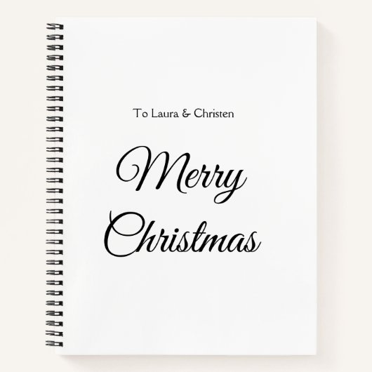 Merry Christmas add name text custom family gift Notizblock (Vorderseite)